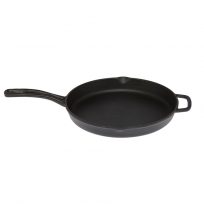 Döküm Düz Yuvarlak Tava 28 cm Mat Siyah